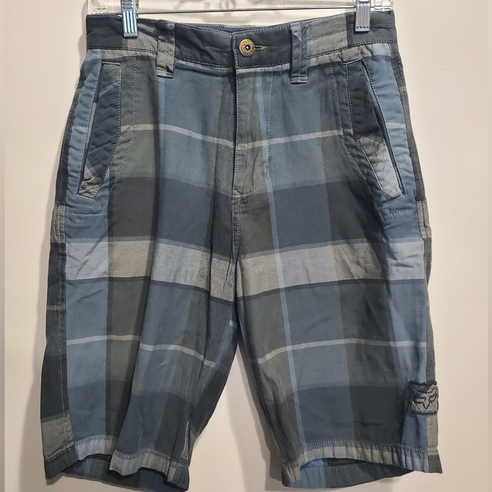 Fox Blue and Gray Cargo Shorts Bermuda Length